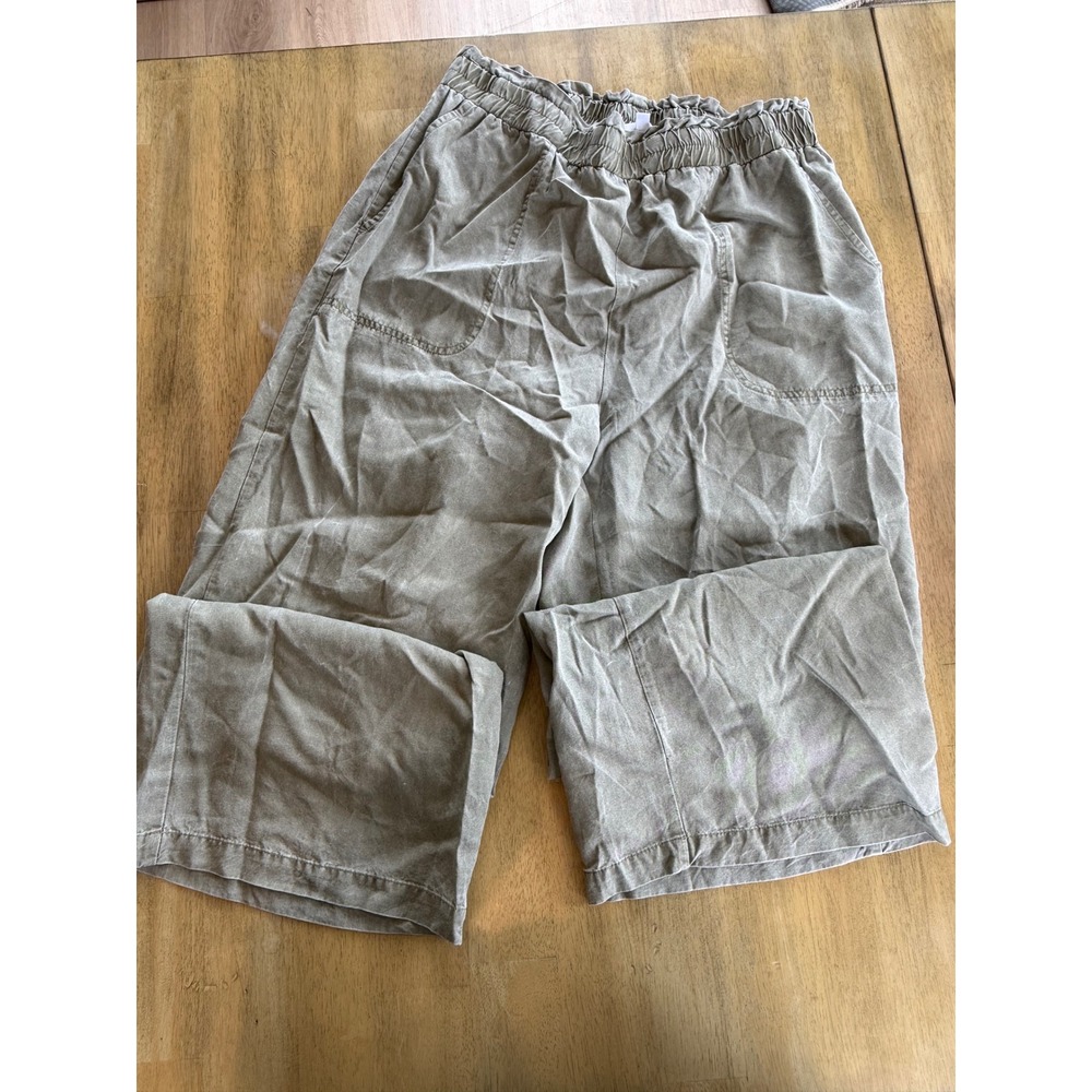 Jane + Delancey Olive Green Wide Leg Paperbag Waist Pants Medium